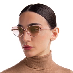 EYE'M Cat Eye Sunglasses in Gold – Model Photo 6