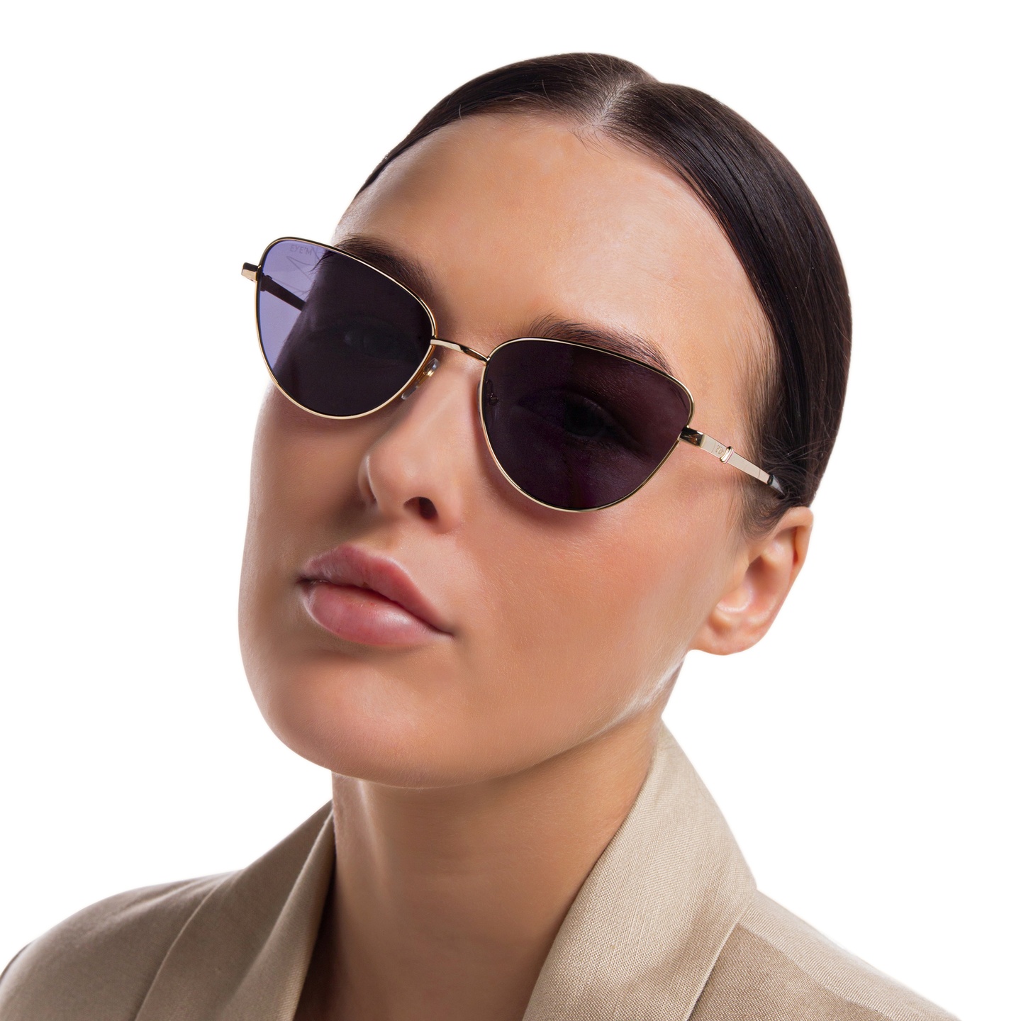 Shop EYE'M Cat-Eye Sunglasses in Gold online.