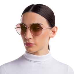 EYE'M Round Sunglasses in Gold – Model Photo 6