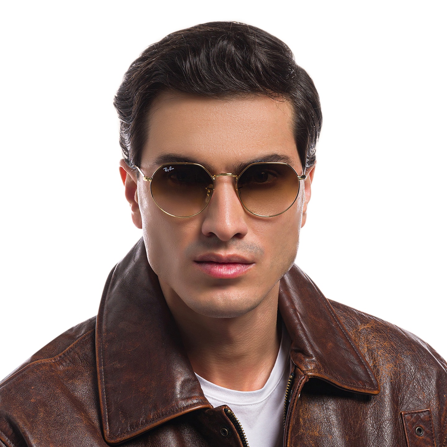 Shop Ray-Ban Jack Unisex Irregular Sunglasses in Gold online.