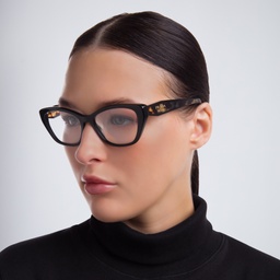 Shop PRADA Cat Eye Eyeglasses in Black online.