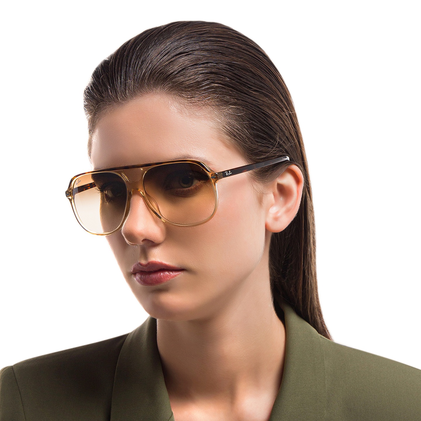 Ray-Ban Bill Unisex Square Sunglasses in Havana – Model Photo 4