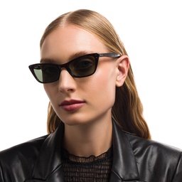 Ray-Ban Lady Burbank Cat-Eye Sunglasses in Black – Model Photo 5