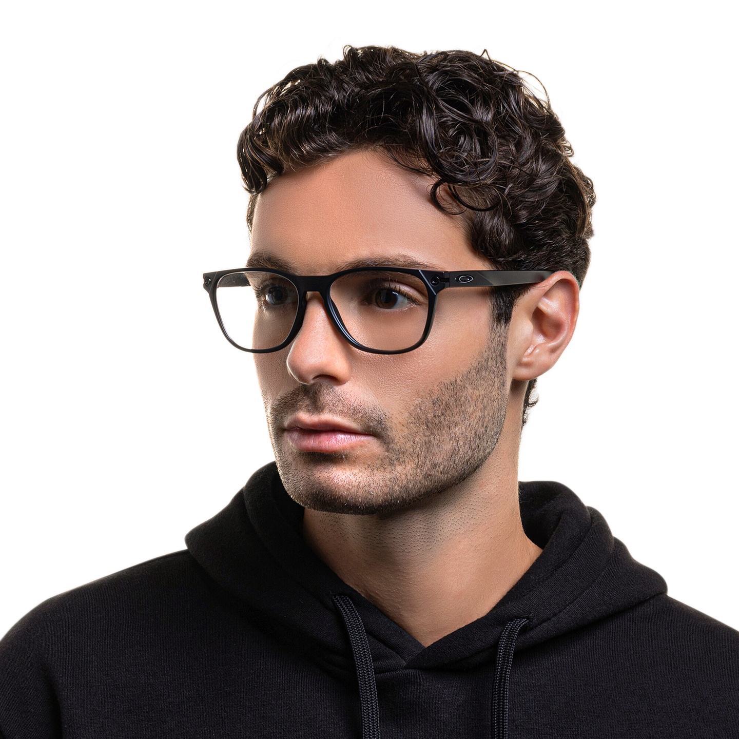 Shop Oakley Ojector Wide Square Eyeglasses in Satin Black online.