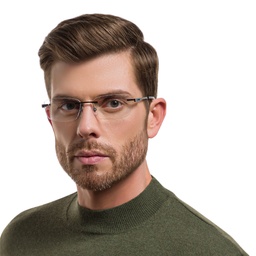 Shop EYE'M Rimless Wide Rectangle Eyeglasses in Gunmetal online.