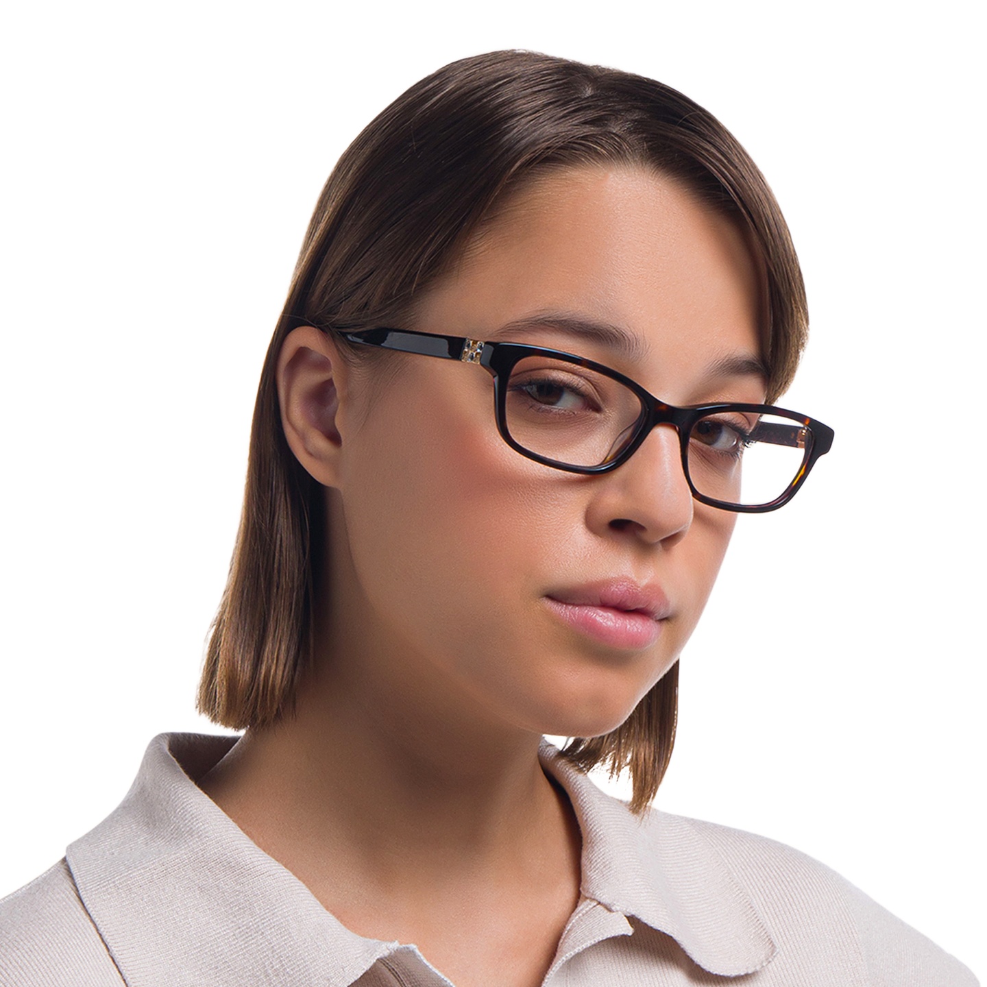 Shop EYE'M Rectangle Eyeglasses in Brown online.