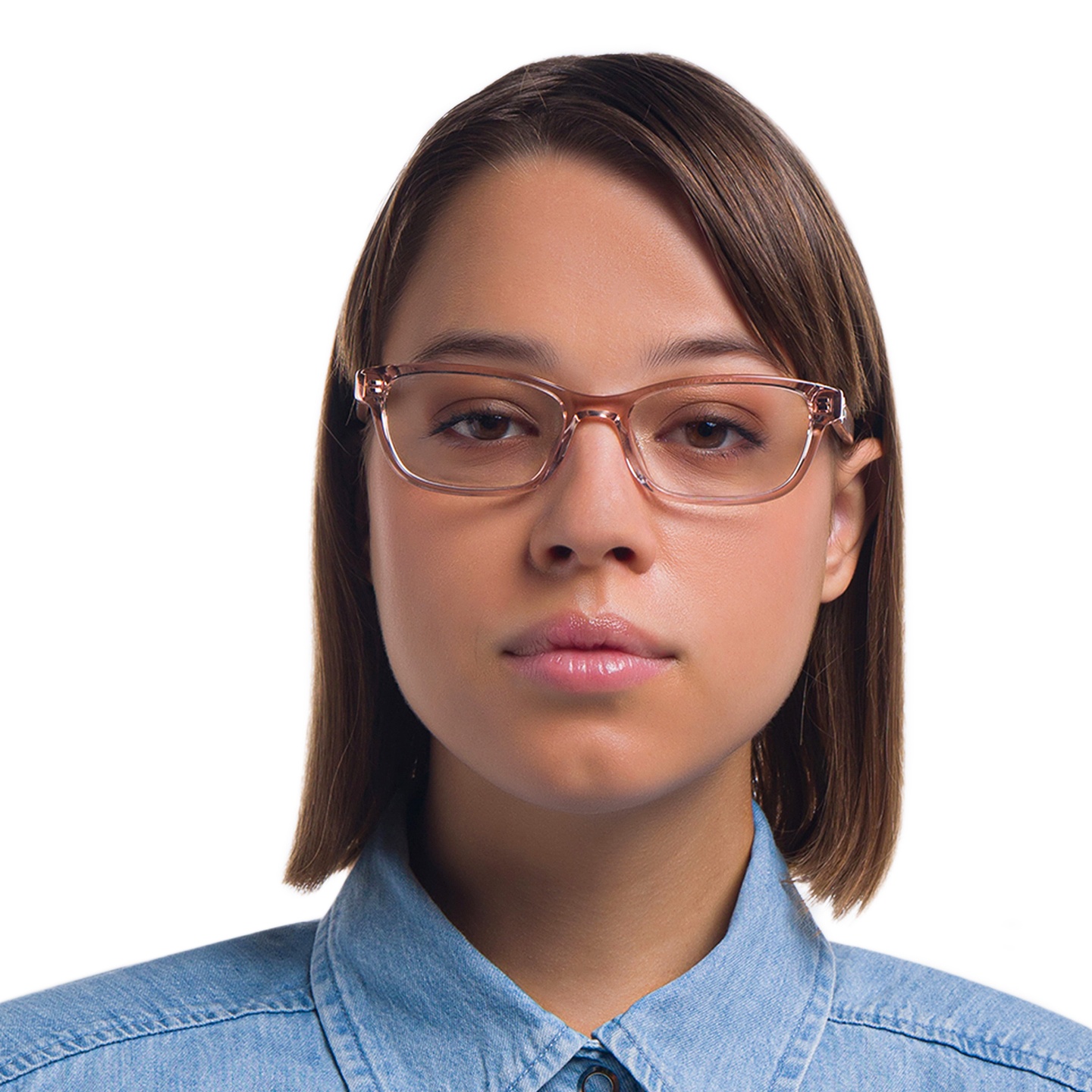 Shop EYE'M Rectangle Eyeglasses in Pink online.