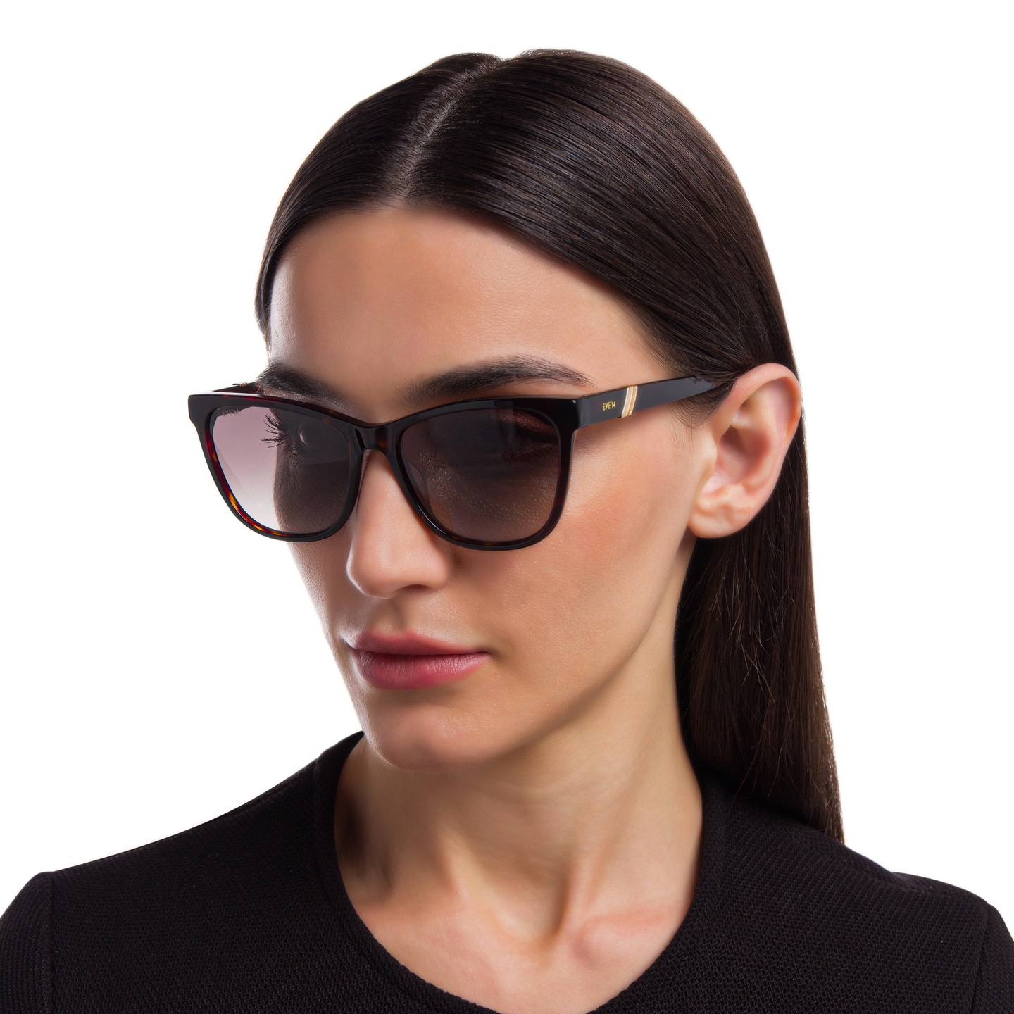 Shop EYE'M Square Sunglasses in Brown online.