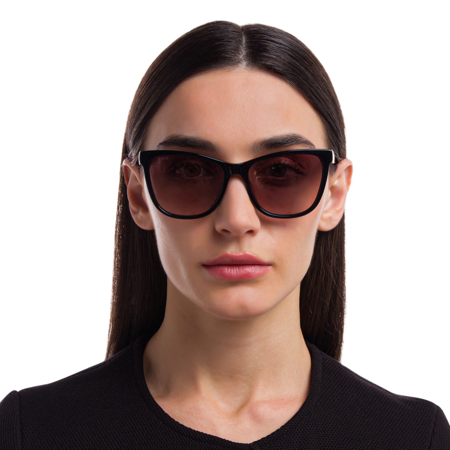 Shop EYE'M Square Sunglasses in Black online.