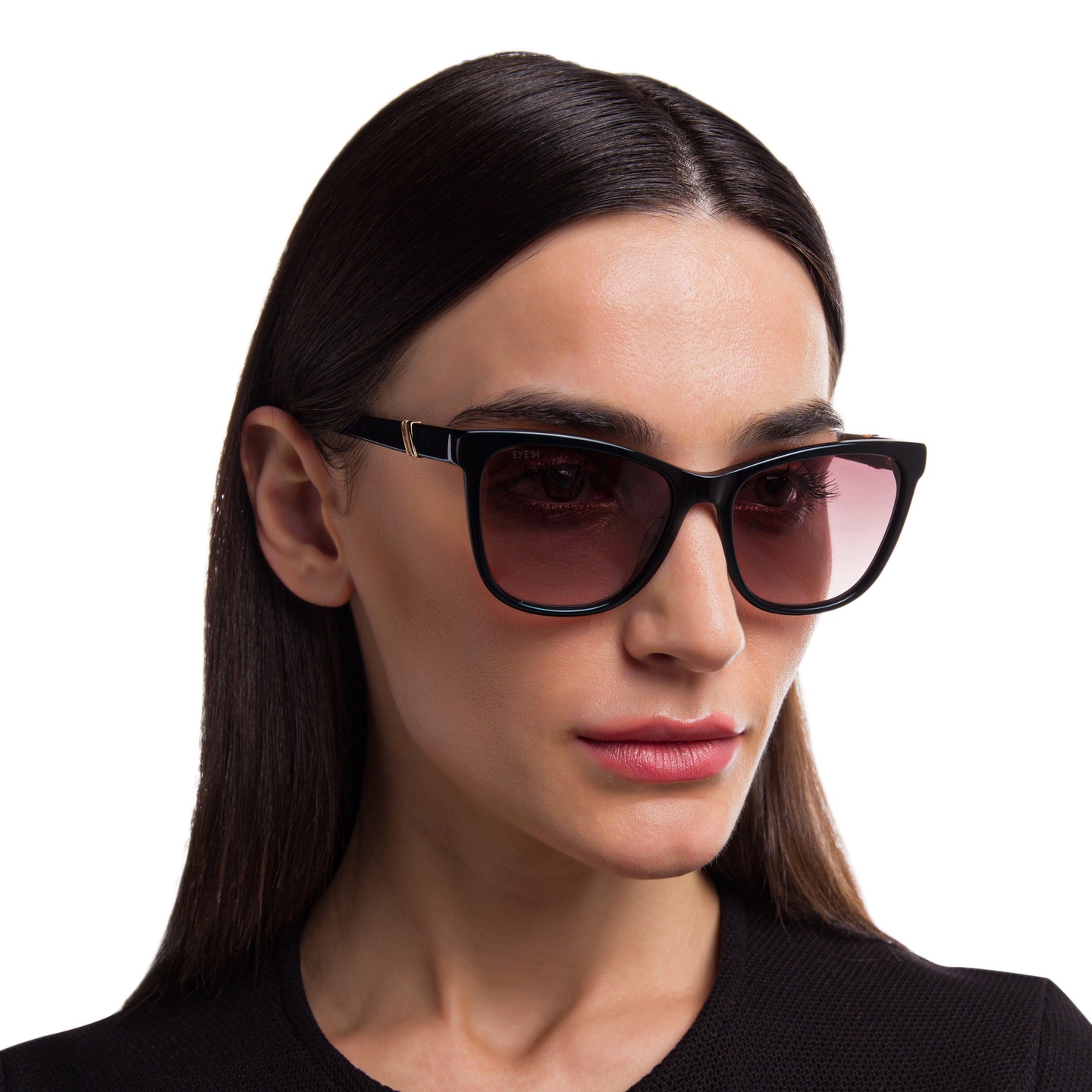 Shop EYE'M Square Sunglasses in Black online.