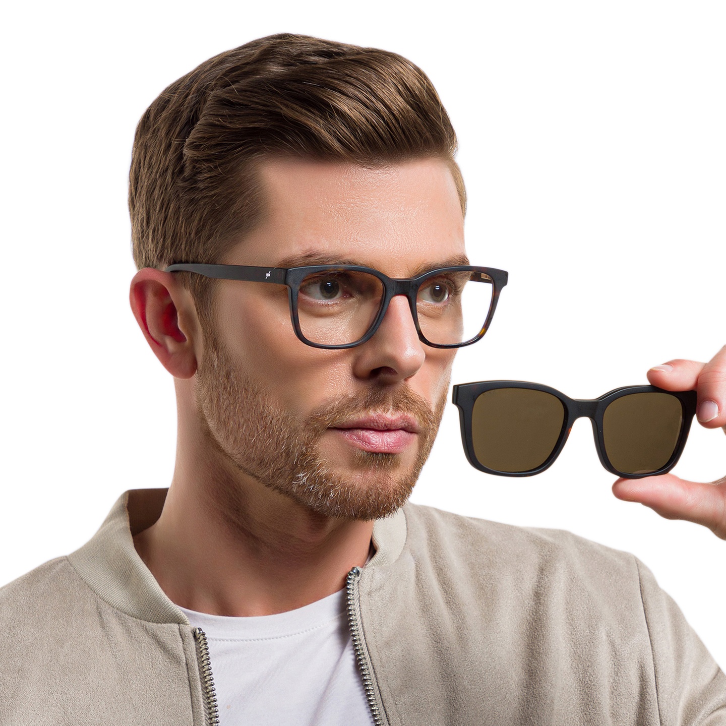Shop EYE'M Square Eyeglasses in Brown online.
