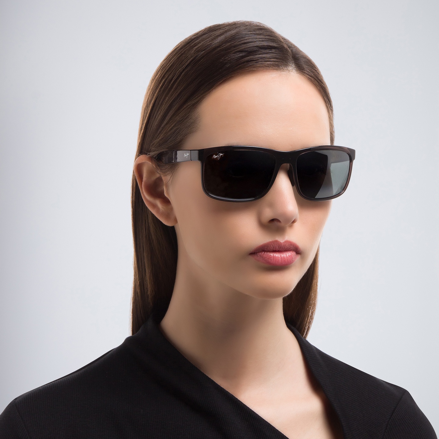 Shop Maui Jim Huelo Unisex Rectangle Sunglasses in Grey online.