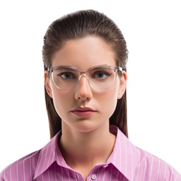 Ray-Ban Square Eyeglasses in Transparent – Model Photo 2