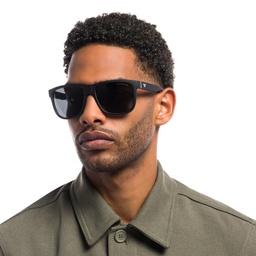 Emporio Armani Pillow Sunglasses in Matte Black – Model Photo 2