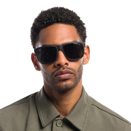 Emporio Armani Pillow Sunglasses in Matte Black – Model Photo 5