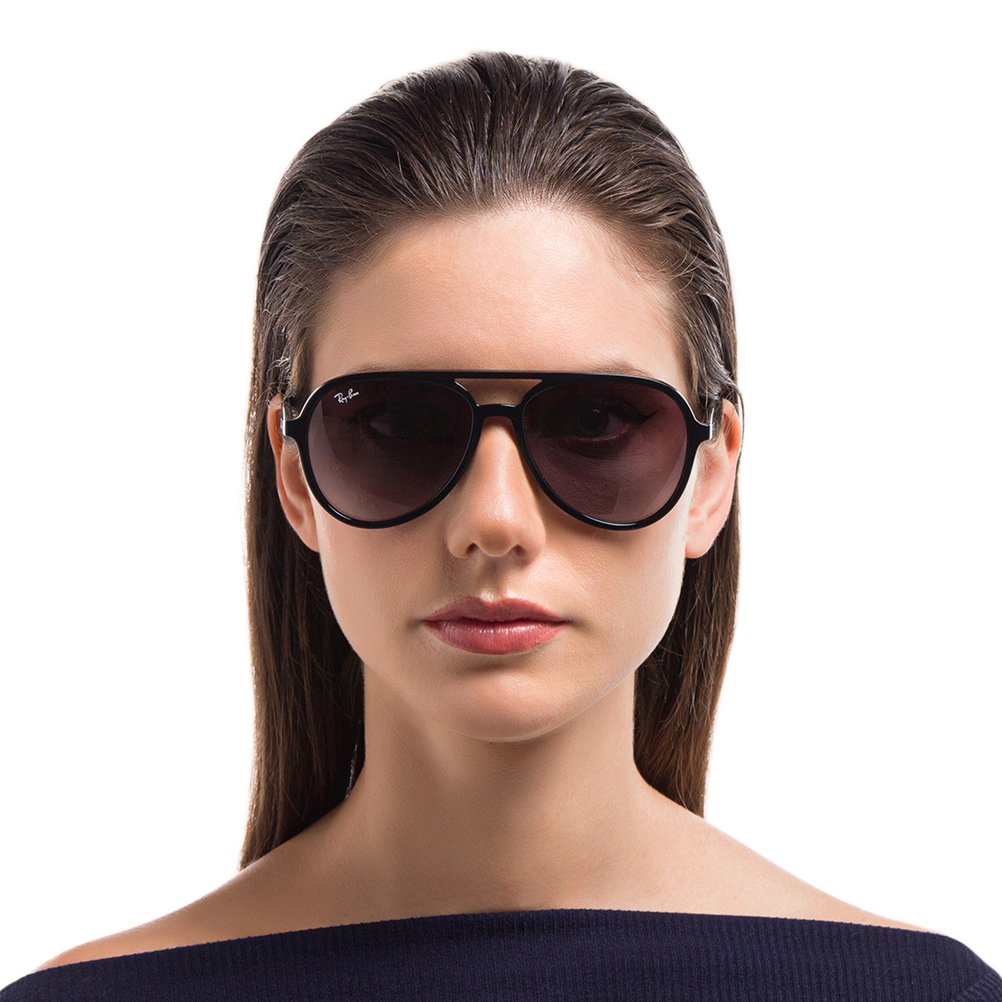 Ray-Ban Unisex Pilot Sunglasses in Black – Model Photo 1