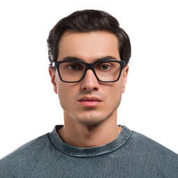 Shop Emporio Armani Eagle Logo Wide Rectangle Eyeglasses in Matte Black online.
