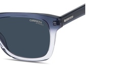 Shop Carrera Logo Lettering Rectangle Sunglasses in Blue Shaded online.