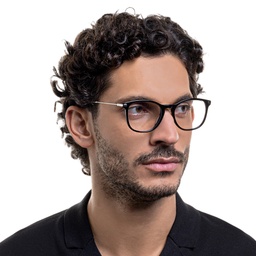 نظارات طبية دائرية من EYE'M بلون أسود - صورة النموذج 2