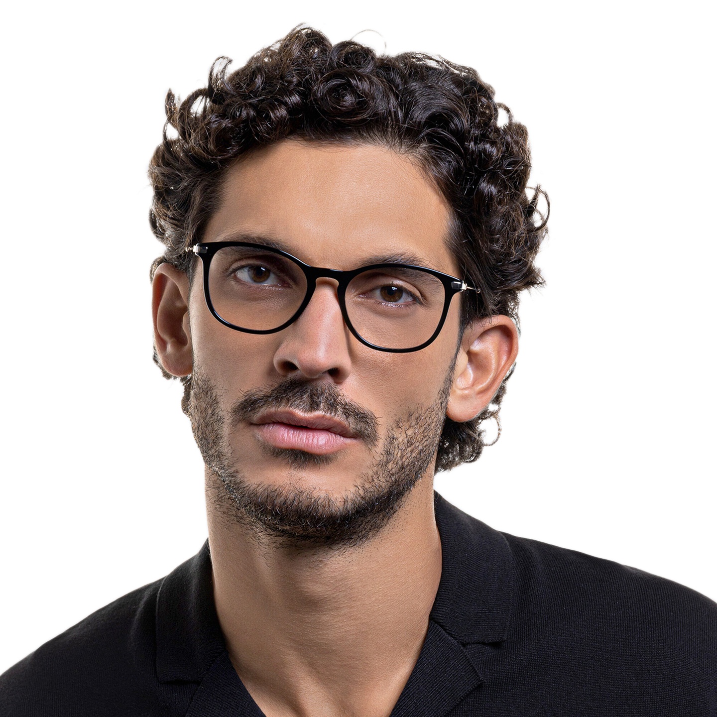 نظارات طبية دائرية من EYE'M بلون أسود - صورة النموذج 5