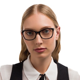 EYE'M Cat-Eye Eyeglasses in Black – Model Photo 2