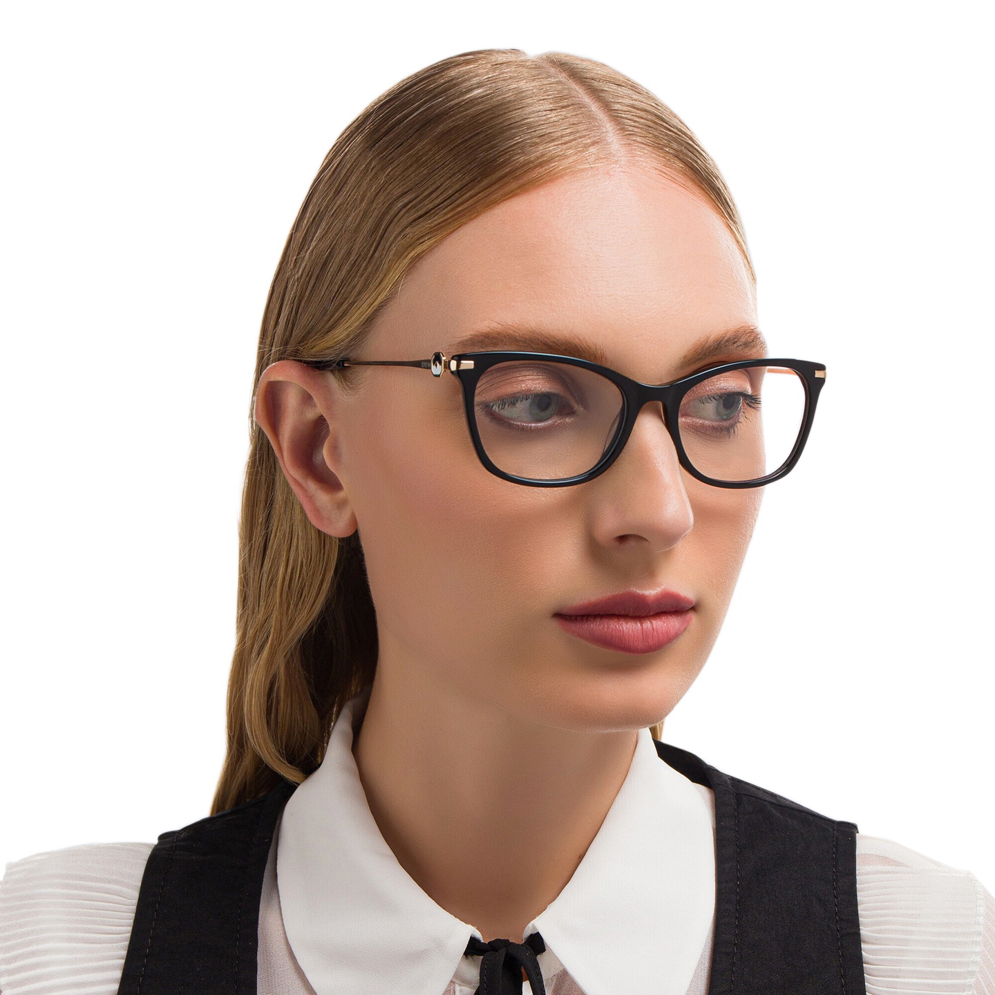 EYE'M Cat-Eye Eyeglasses in Black – Model Photo 5