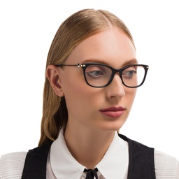 EYE'M Cat-Eye Eyeglasses in Black – Model Photo 6