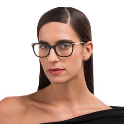 EYE'M Cat-Eye Eyeglasses in Black Gold – Model Photo 6