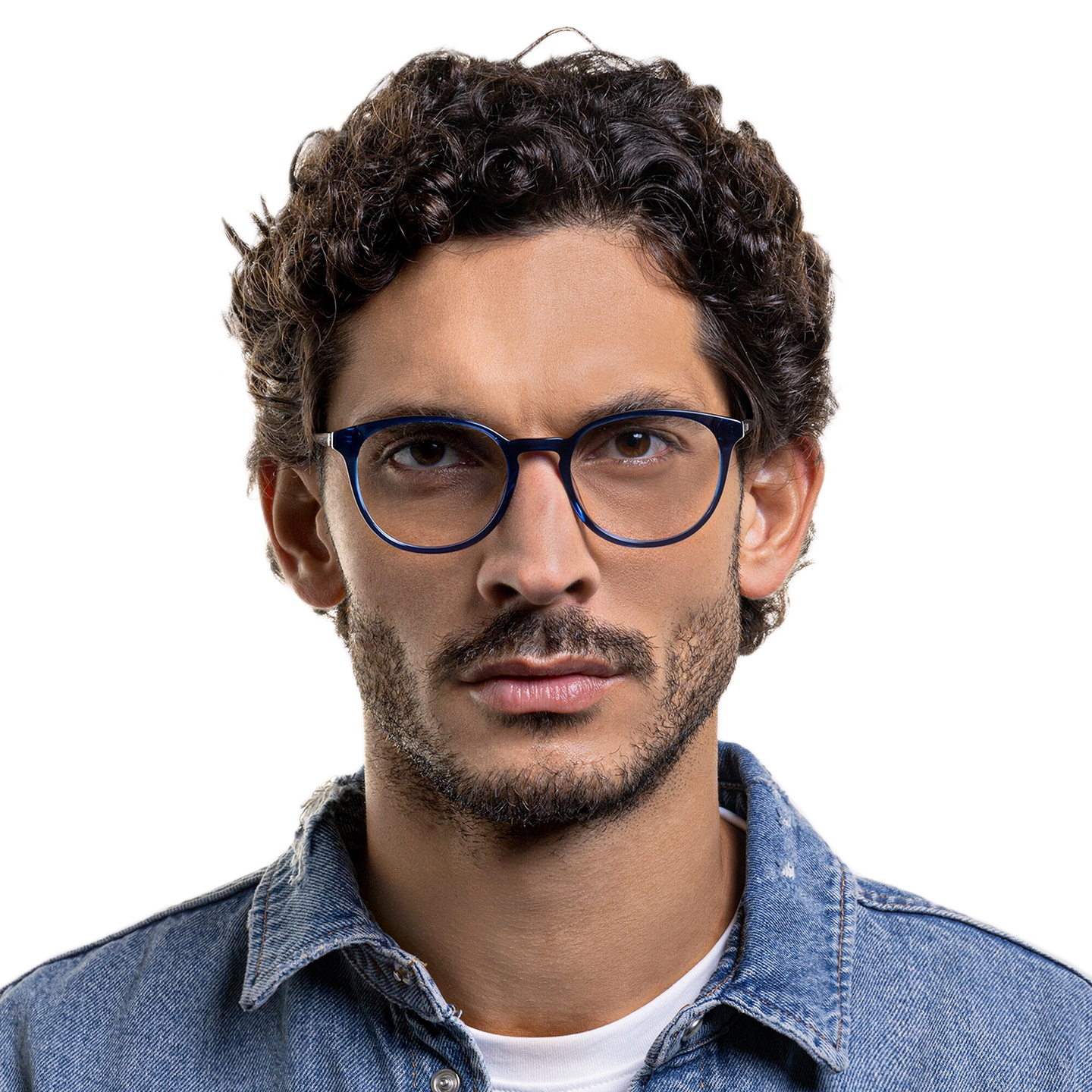 Shop EYE'M Round Eyeglasses in Blue online.