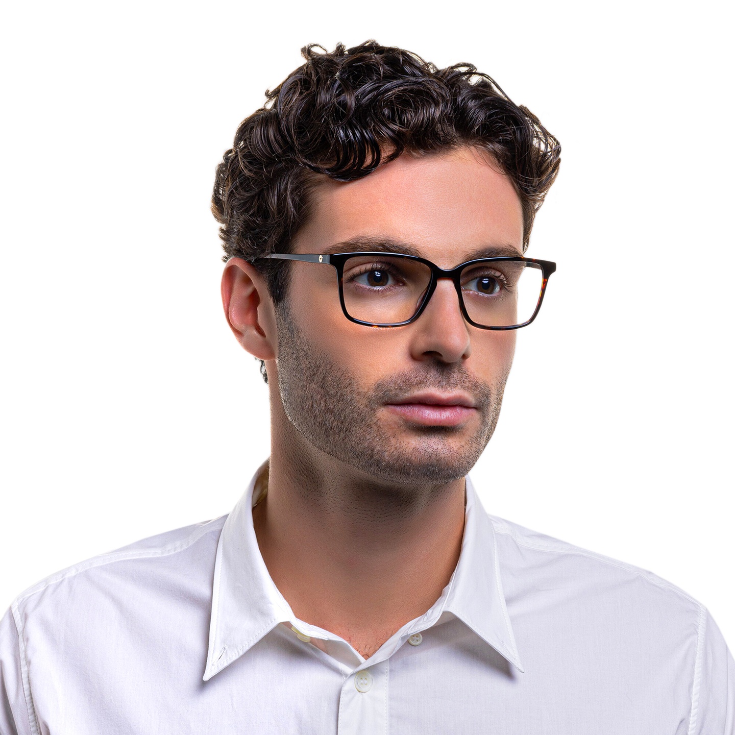 Shop EYE'M Square Eyeglasses in Brown online.