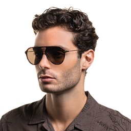 EYE'M Aviator Sunglasses in Havana – Model Photo 6