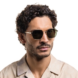 Shop EYE'M Irregular Sunglasses in Gold online.