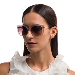 EYE'M Square Sunglasses in Nude – Model Photo 6