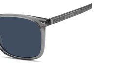 Shop Tommy Hilfiger Logo Lettering Rectangle Sunglasses in Grey online.