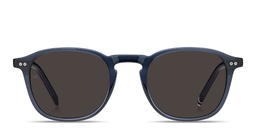 Shop Tommy Hilfiger Logo Lettering Square Sunglasses in Blue online.