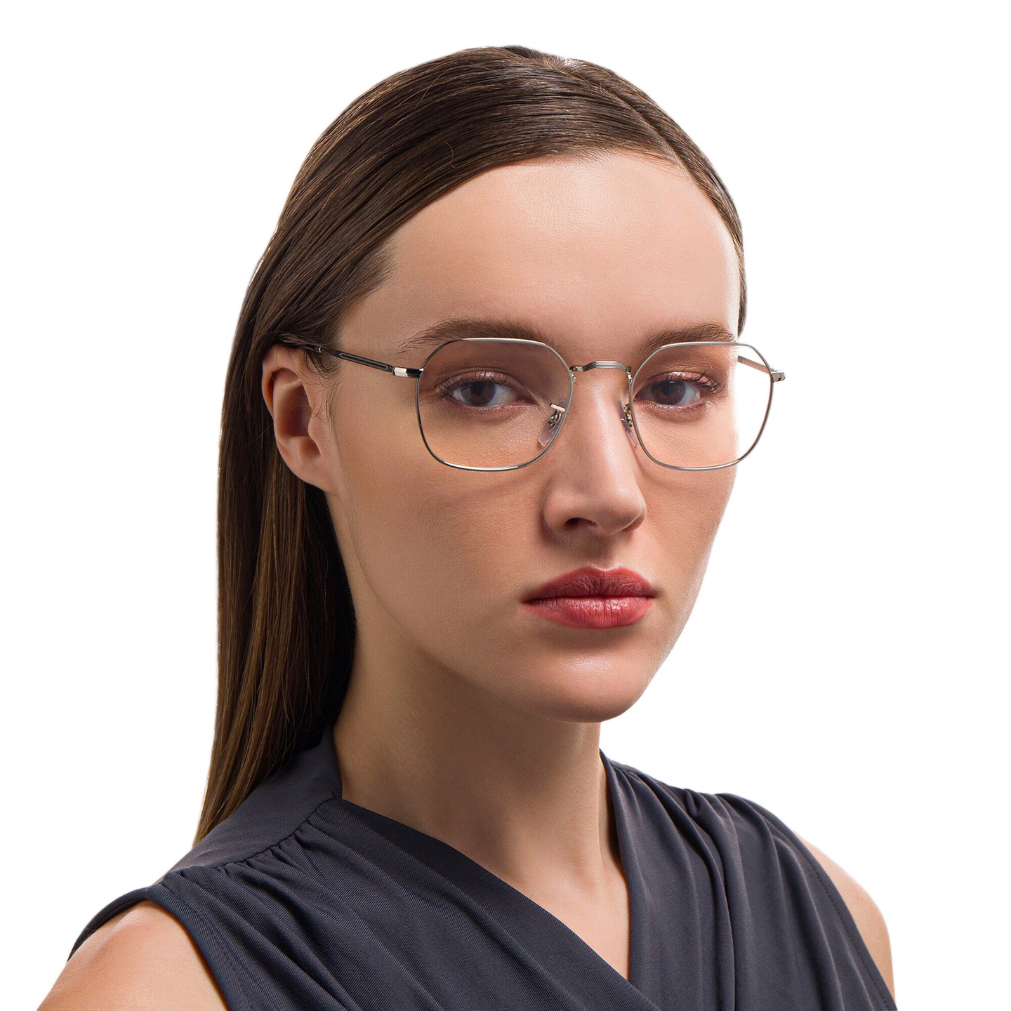 Shop Ray-Ban Jim Unisex Irregular Eyeglasses in Silver online.