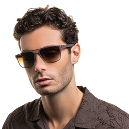 Shop Emporio Armani Square Sunglasses in Brown online.