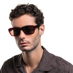 Shop Emporio Armani Rectangle Sunglasses in Shiny Transparent Red online.