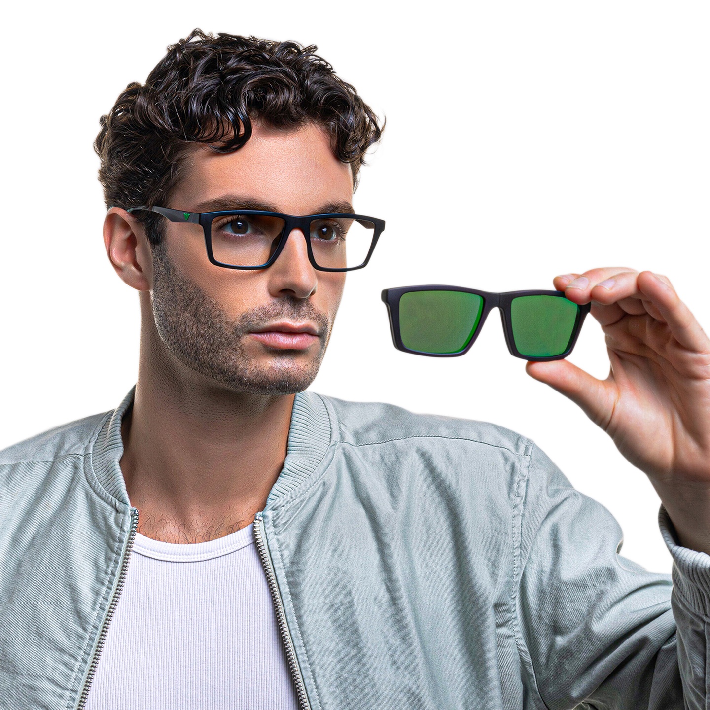 Shop Emporio Armani Wide Rectangle Eyeglasses in Matte Black online.