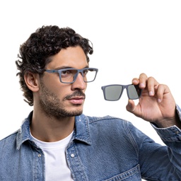 Shop Emporio Armani Wide Rectangle Eyeglasses in Matte Grey online.