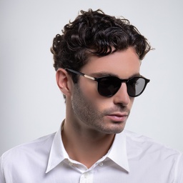 Shop DAVID BECKHAM Panthos Sunglasses in Black Gold online.