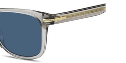 Shop Hugo Boss Logo Lettering Rectangle Sunglasses in Grey online.