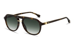Shop Hugo Boss Logo Print Pilot Sunglasses in Havana online.