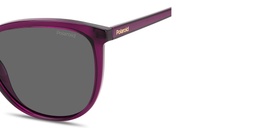 Shop Polaroid Logo Print Rectangle Sunglasses in Violet online.