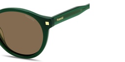 Shop Polaroid Logo Lettering Panthos Sunglasses in Green online.