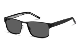 Shop Tommy Hilfiger Flag Logo Rectangle Sunglasses in Matte Black online.