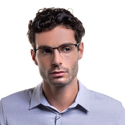 تسوق نظارات طبية بيلو واسعة بنصف إطار امبوريو أرماني بلون أسود مطفي أونلاين.