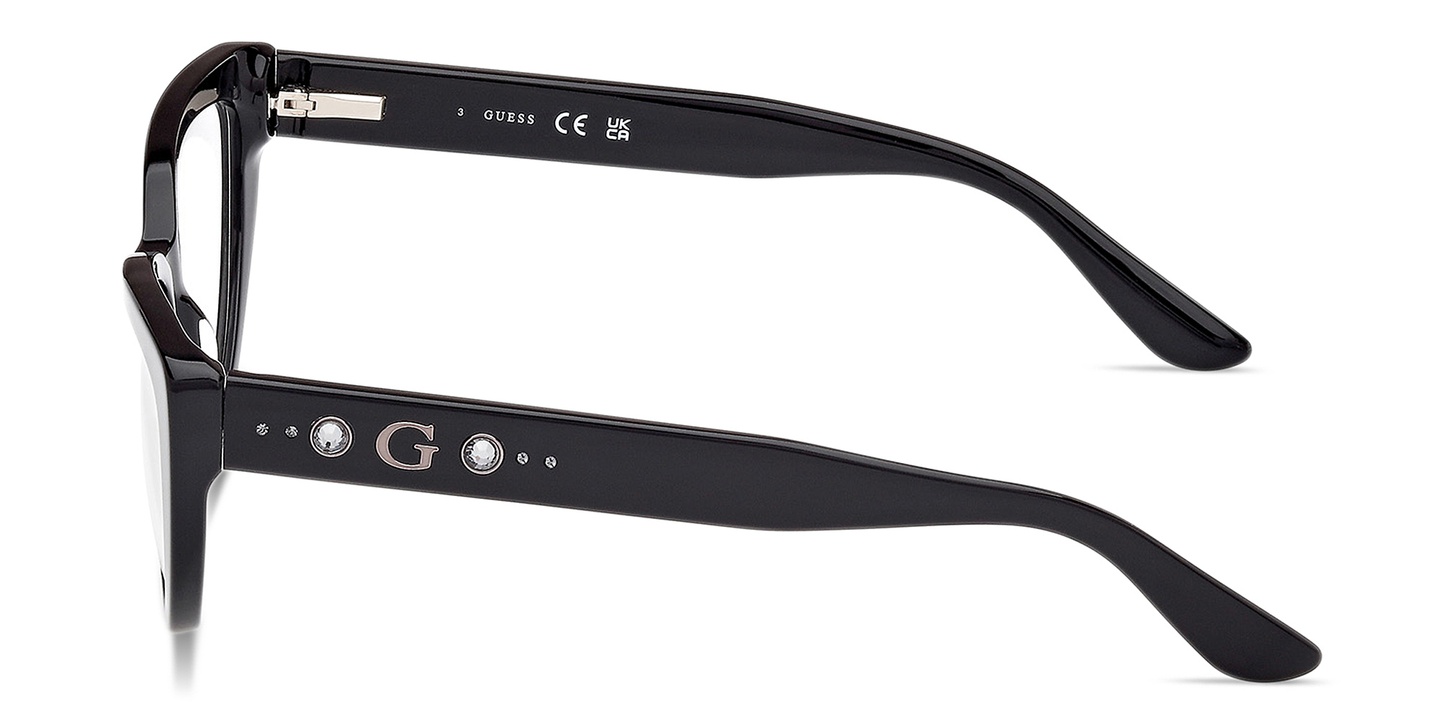 Shop Guess Rhinestone-Embellished Cat-Eye Eyeglasses in Black online.