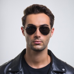 Ray-Ban Unisex Pilot Sunglasses in Metal in Black – Model Photo 6
