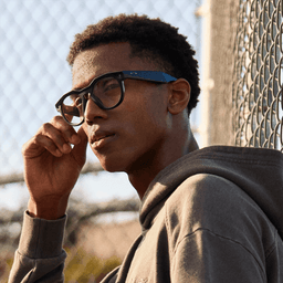 نظارات طبية ميتا HSTN ليميتد إيدشن بإطار دائري للجنسين مع عدسات الضوء الأزرق البنفسجي من اوكلي بلون أسود - صورة النموذج 2